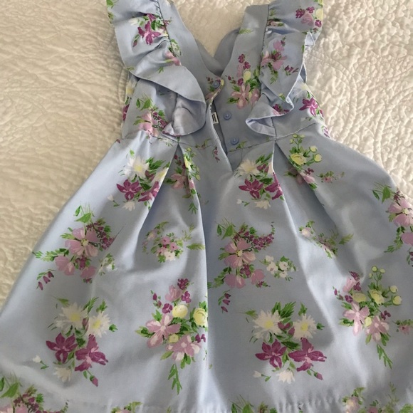 Beautiful Janie and Jack blue floral dress 5 like new - Picture 4 of 6